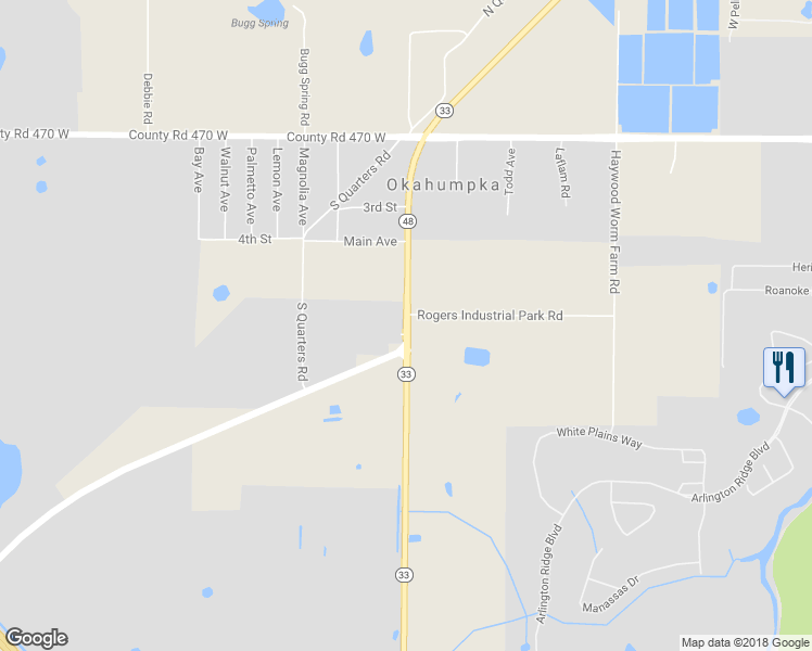 map of restaurants, bars, coffee shops, grocery stores, and more near 27285 Florida 48 in Groveland