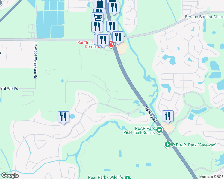 map of restaurants, bars, coffee shops, grocery stores, and more near 4703 Heritage Trail in Leesburg