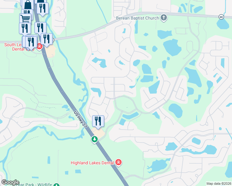 map of restaurants, bars, coffee shops, grocery stores, and more near 5206 Treasure View Way in Leesburg