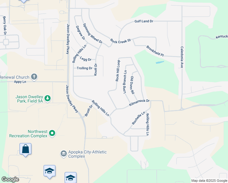 map of restaurants, bars, coffee shops, grocery stores, and more near 4408 Rock Hill Loop in Apopka