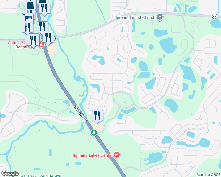 map of restaurants, bars, coffee shops, grocery stores, and more near 5206 Treasure View Way in Leesburg