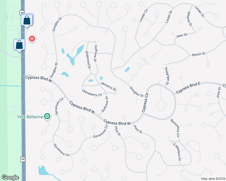 map of restaurants, bars, coffee shops, grocery stores, and more near 8 Chinaberry Circle in Homosassa