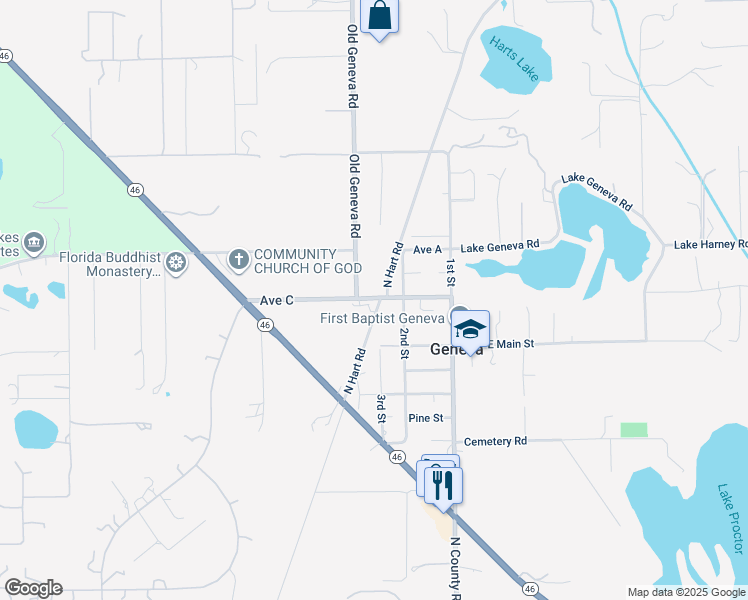 map of restaurants, bars, coffee shops, grocery stores, and more near 209 Avenue C in Geneva