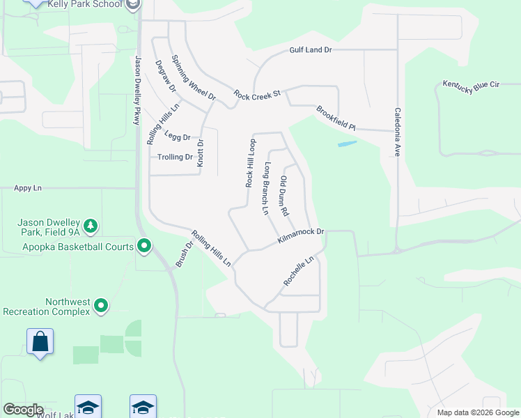 map of restaurants, bars, coffee shops, grocery stores, and more near 3896 Long Branch Lane in Apopka