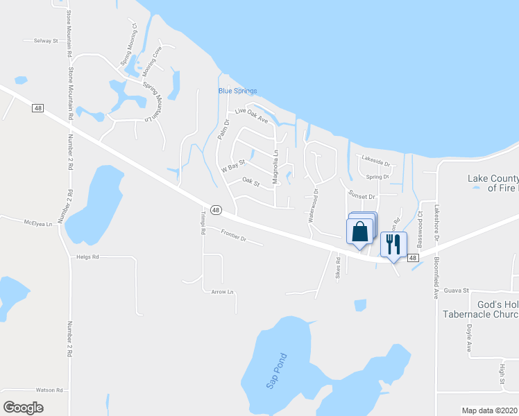 map of restaurants, bars, coffee shops, grocery stores, and more near 15 Lonesome Pine Trail in Yalaha