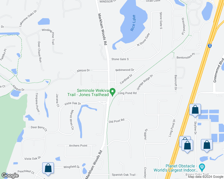 map of restaurants, bars, coffee shops, grocery stores, and more near 6 Robinwood Drive in Longwood