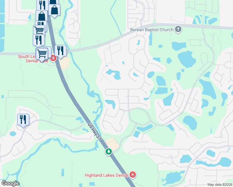 map of restaurants, bars, coffee shops, grocery stores, and more near 5100 Aurora Drive in Leesburg