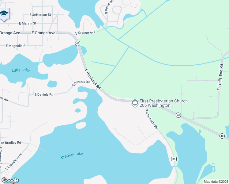 map of restaurants, bars, coffee shops, grocery stores, and more near 9333 East Bushnell Road in Floral City