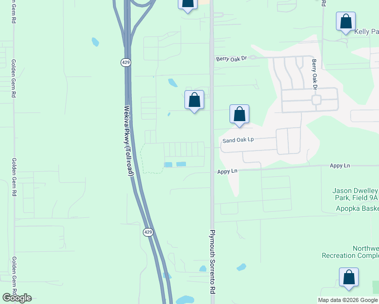map of restaurants, bars, coffee shops, grocery stores, and more near 4024 Meandering Bay Drive in Apopka