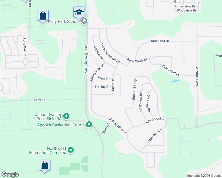 map of restaurants, bars, coffee shops, grocery stores, and more near 1109 Trolling Drive in Apopka