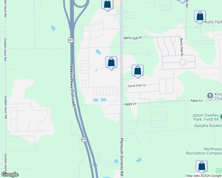 map of restaurants, bars, coffee shops, grocery stores, and more near 4140 Plymouth Sorrento Road in Apopka