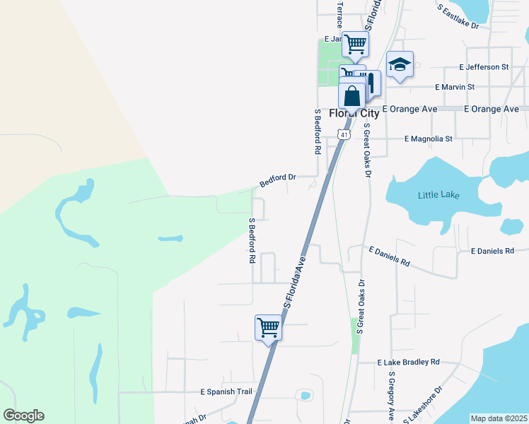 map of restaurants, bars, coffee shops, grocery stores, and more near 8092 South Floral Oaks Circle in Floral City