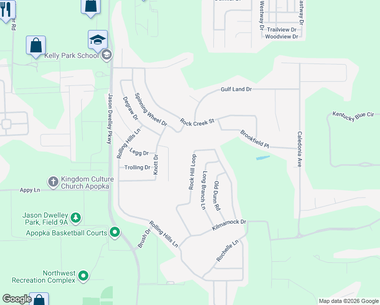 map of restaurants, bars, coffee shops, grocery stores, and more near 4157 Rock Hill Loop in Apopka
