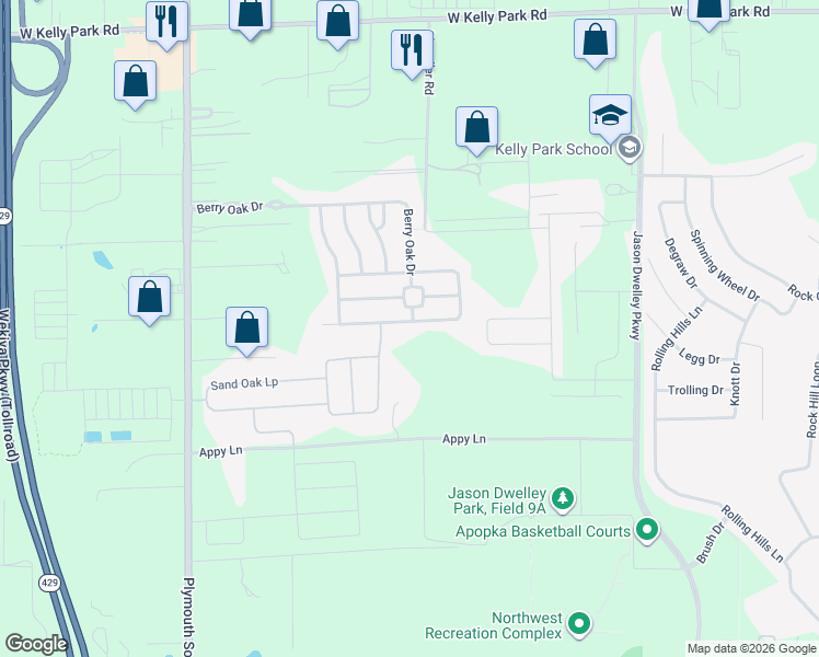 map of restaurants, bars, coffee shops, grocery stores, and more near 2693 Tree Meadow Loop in Apopka