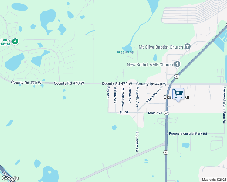 map of restaurants, bars, coffee shops, grocery stores, and more near 27445 Palmetto Avenue in Okahumpka