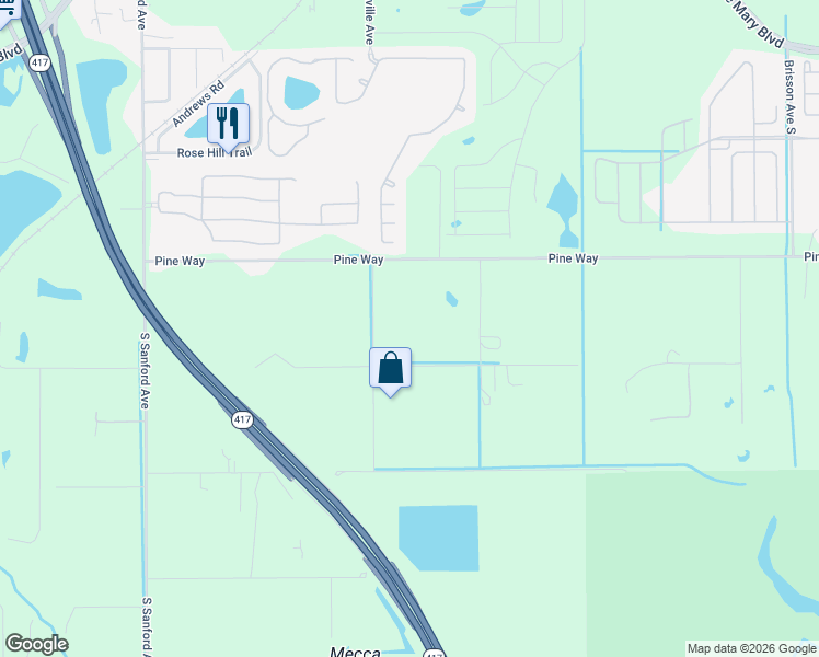 map of restaurants, bars, coffee shops, grocery stores, and more near 4041 Mellonville Avenue in Sanford