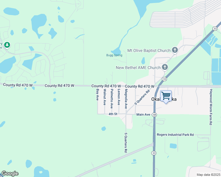 map of restaurants, bars, coffee shops, grocery stores, and more near 27445 Palmetto Avenue in Okahumpka