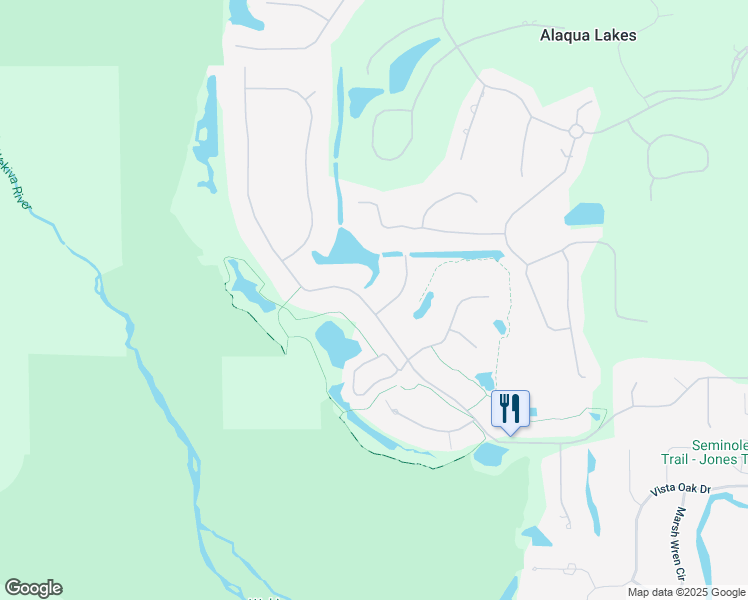 map of restaurants, bars, coffee shops, grocery stores, and more near 2176 Alaqua Drive in Longwood