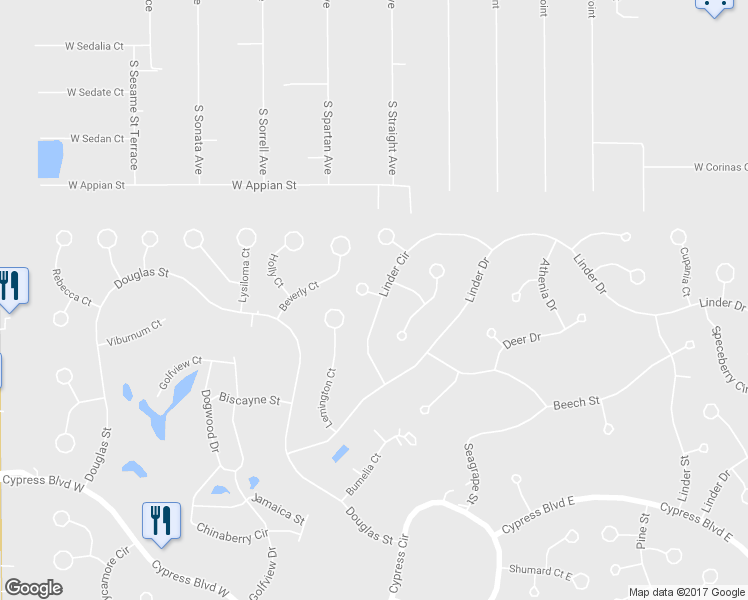 map of restaurants, bars, coffee shops, grocery stores, and more near 26 Linder Circle in Homosassa