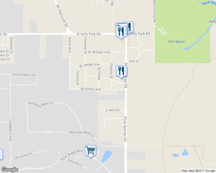 map of restaurants, bars, coffee shops, grocery stores, and more near 4500 Virginia Street in Apopka