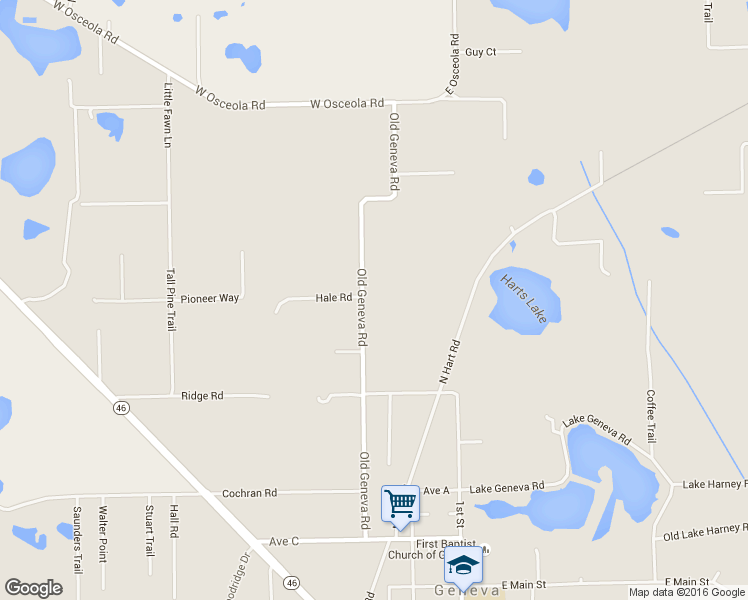 map of restaurants, bars, coffee shops, grocery stores, and more near 581 Old Geneva Road in Geneva