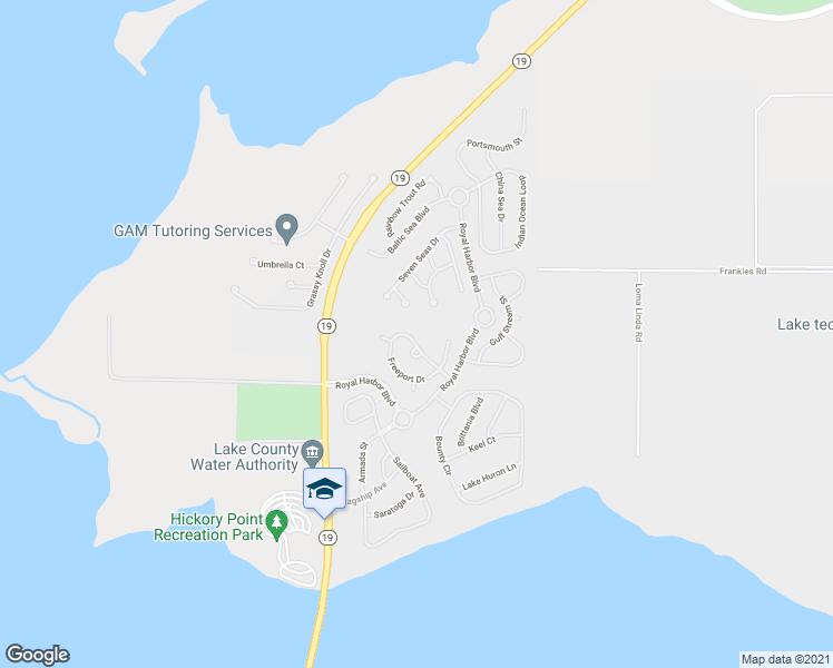 map of restaurants, bars, coffee shops, grocery stores, and more near 5692 Freeport Drive in Tavares