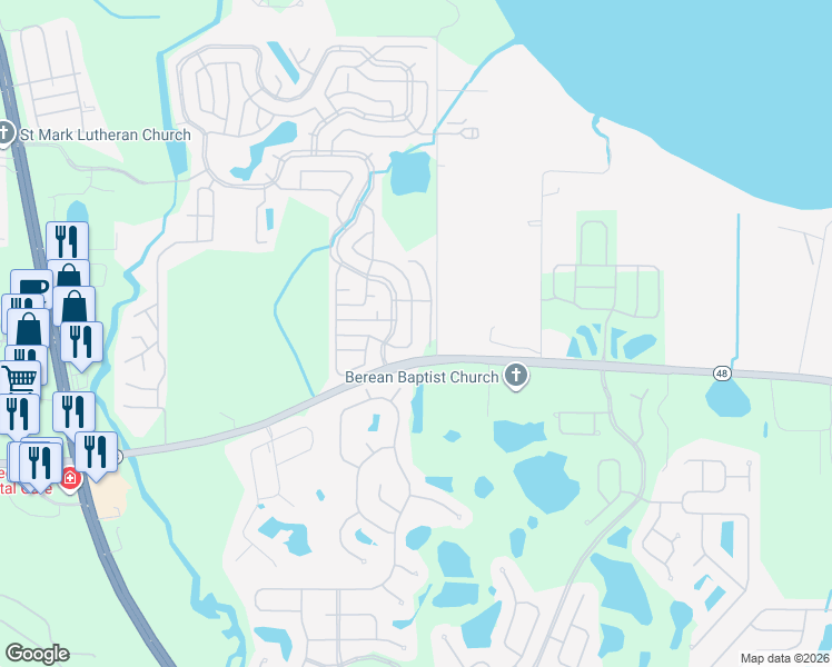 map of restaurants, bars, coffee shops, grocery stores, and more near 162 Hibiscus Way in Leesburg