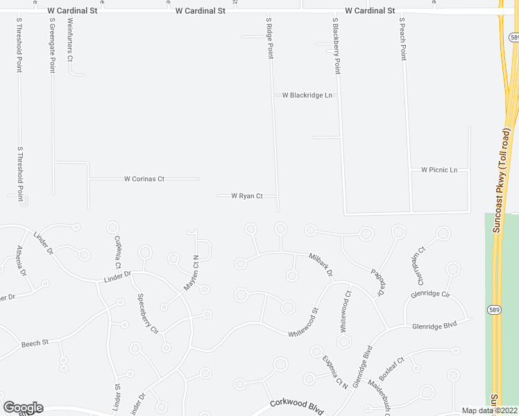 map of restaurants, bars, coffee shops, grocery stores, and more near 7454 South Ridge Point in Homosassa