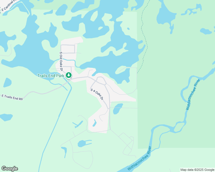 map of restaurants, bars, coffee shops, grocery stores, and more near 12605 East Trails End Road in Floral City
