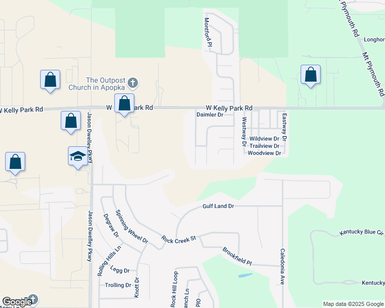 map of restaurants, bars, coffee shops, grocery stores, and more near 4830 Pierce Arrow Drive in Apopka