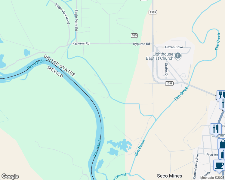 map of restaurants, bars, coffee shops, grocery stores, and more near 427 Weyrich in Eagle Pass