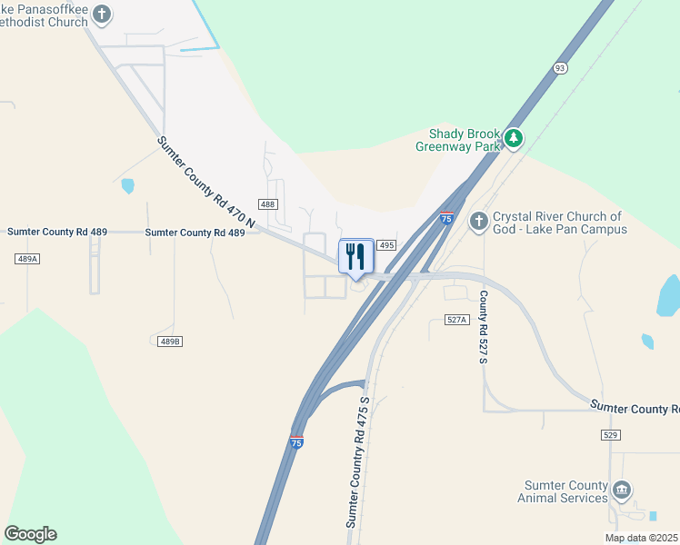 map of restaurants, bars, coffee shops, grocery stores, and more near 22 E C 470 in Lake Panasoffkee