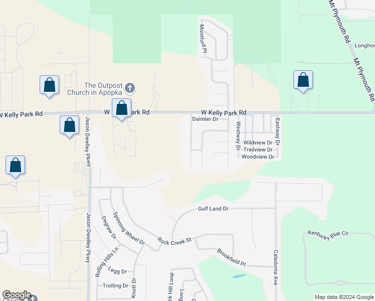 map of restaurants, bars, coffee shops, grocery stores, and more near 4842 Pierce Arrow Drive in Apopka