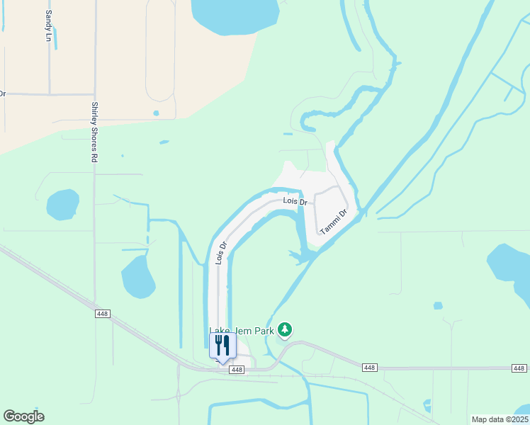 map of restaurants, bars, coffee shops, grocery stores, and more near 28049 Lois Drive in Tavares
