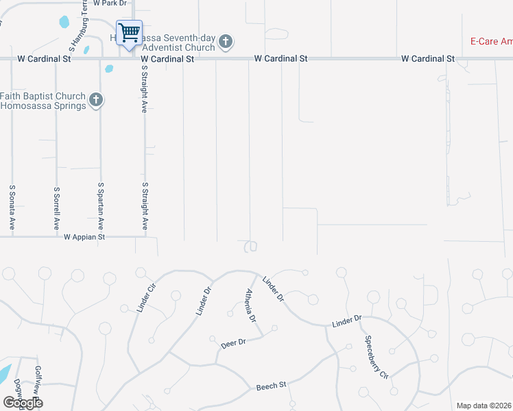 map of restaurants, bars, coffee shops, grocery stores, and more near 7263 South Threshold Point in Homosassa