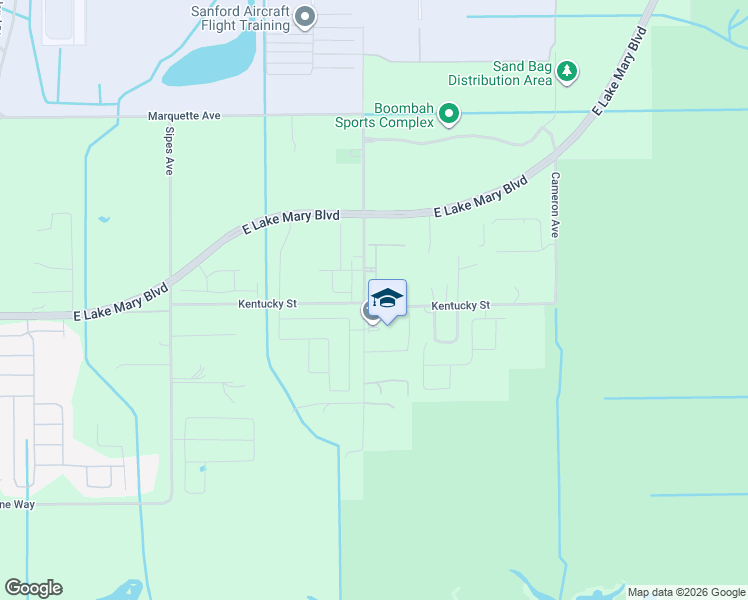 map of restaurants, bars, coffee shops, grocery stores, and more near 3755 Skyway Drive in Sanford