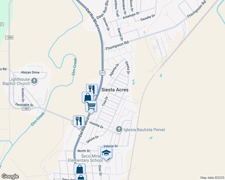 map of restaurants, bars, coffee shops, grocery stores, and more near 3789 Tina Drive in Eagle Pass