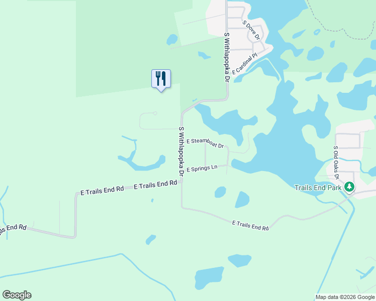 map of restaurants, bars, coffee shops, grocery stores, and more near 11420 East Steamboat Drive in Floral City