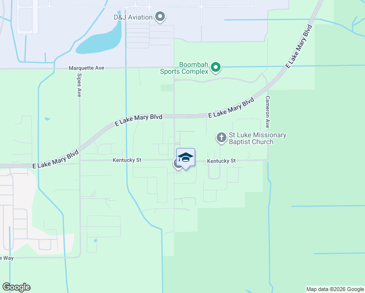 map of restaurants, bars, coffee shops, grocery stores, and more near 3645 Voyager Lane in Sanford