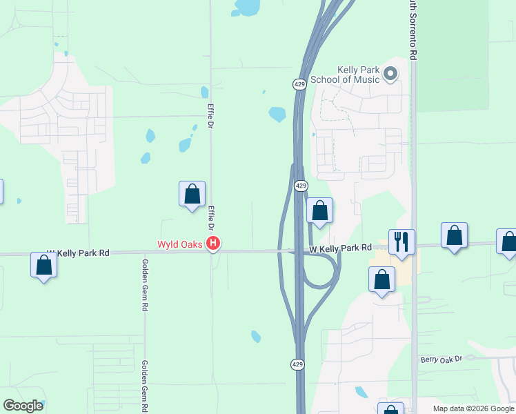 map of restaurants, bars, coffee shops, grocery stores, and more near 3515 West Kelly Park Road in Apopka
