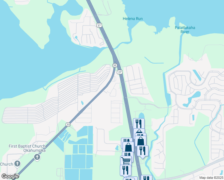 map of restaurants, bars, coffee shops, grocery stores, and more near 28327 U.S. 27 in Leesburg