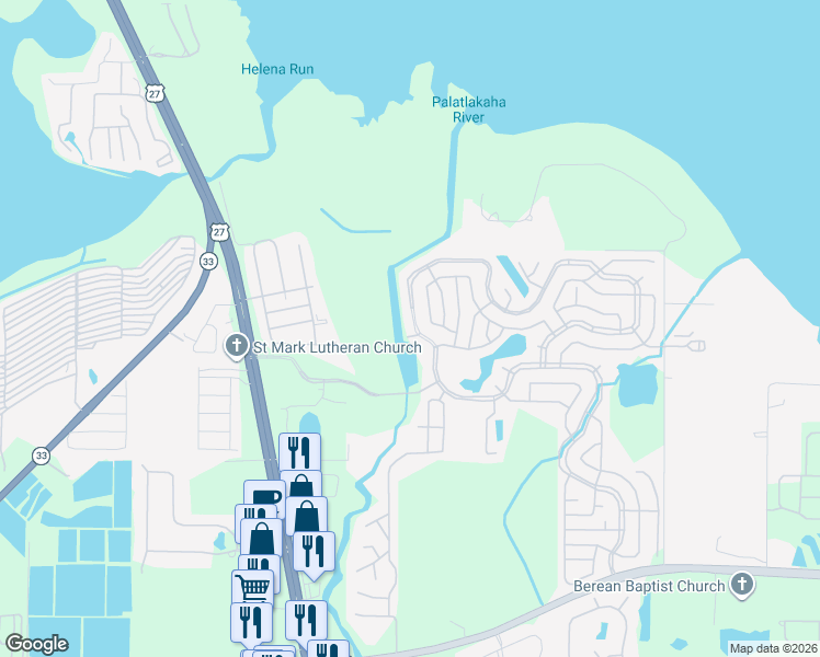 map of restaurants, bars, coffee shops, grocery stores, and more near 108 Palo Verde Drive in Leesburg