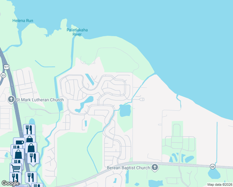 map of restaurants, bars, coffee shops, grocery stores, and more near 507 Palo Verde Drive in Leesburg
