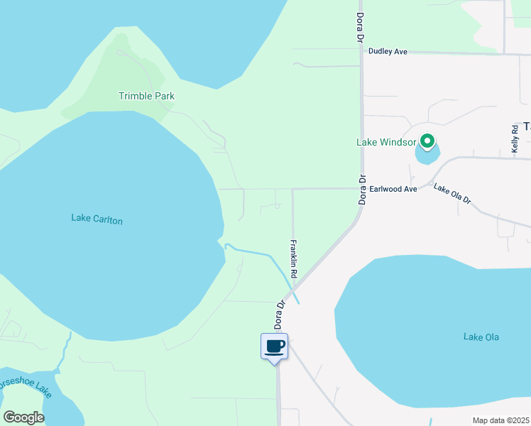 map of restaurants, bars, coffee shops, grocery stores, and more near 8224 Earlwood Avenue in Mount Dora