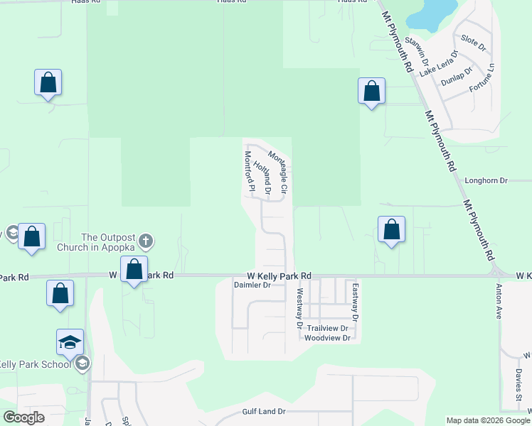 map of restaurants, bars, coffee shops, grocery stores, and more near 1109 Monteagle Circle in Apopka