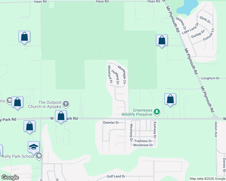 map of restaurants, bars, coffee shops, grocery stores, and more near 1283 Monteagle Circle in Apopka