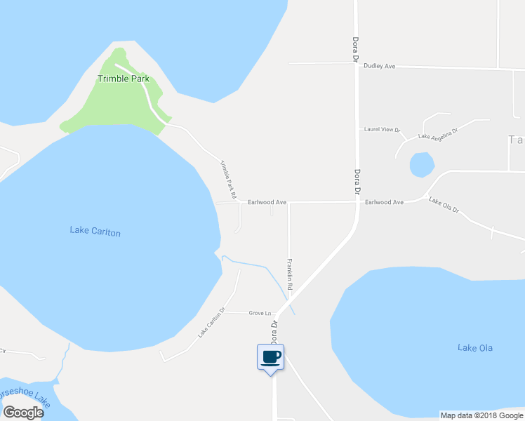 map of restaurants, bars, coffee shops, grocery stores, and more near 8224 Earlwood Avenue in Mount Dora