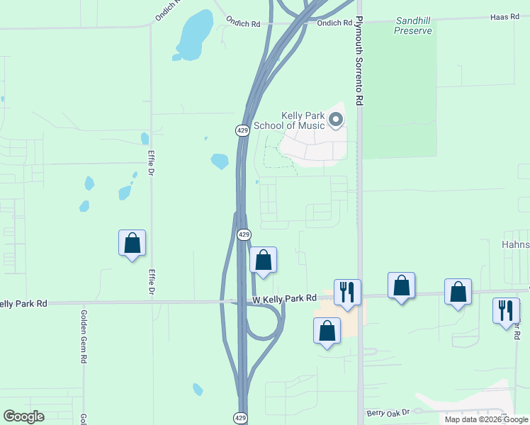 map of restaurants, bars, coffee shops, grocery stores, and more near 5401 Effie Drive in Apopka