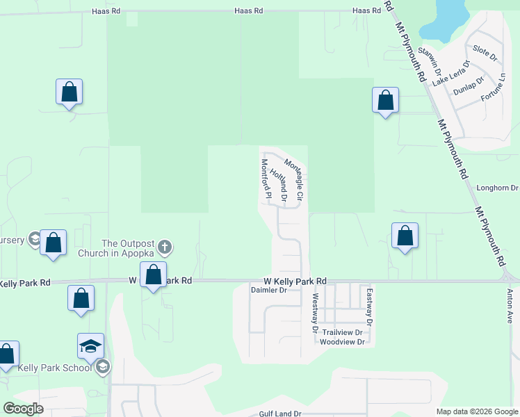 map of restaurants, bars, coffee shops, grocery stores, and more near 1283 Monteagle Circle in Apopka