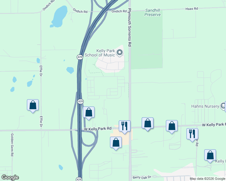 map of restaurants, bars, coffee shops, grocery stores, and more near 5206 Plymouth Sorrento Road in Apopka